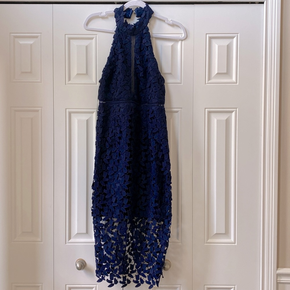 Bardot Royal blue midi dress